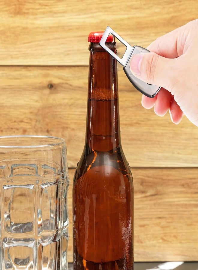 BRAINLE Portable Metal Bottle Opener Set, ABS-Coated Stainless Steel Cap Remover with Keychain Loop for Home, Bar, and Outdoor Use - 2-Pack for Beer, Soda, and Gifting - Image 2